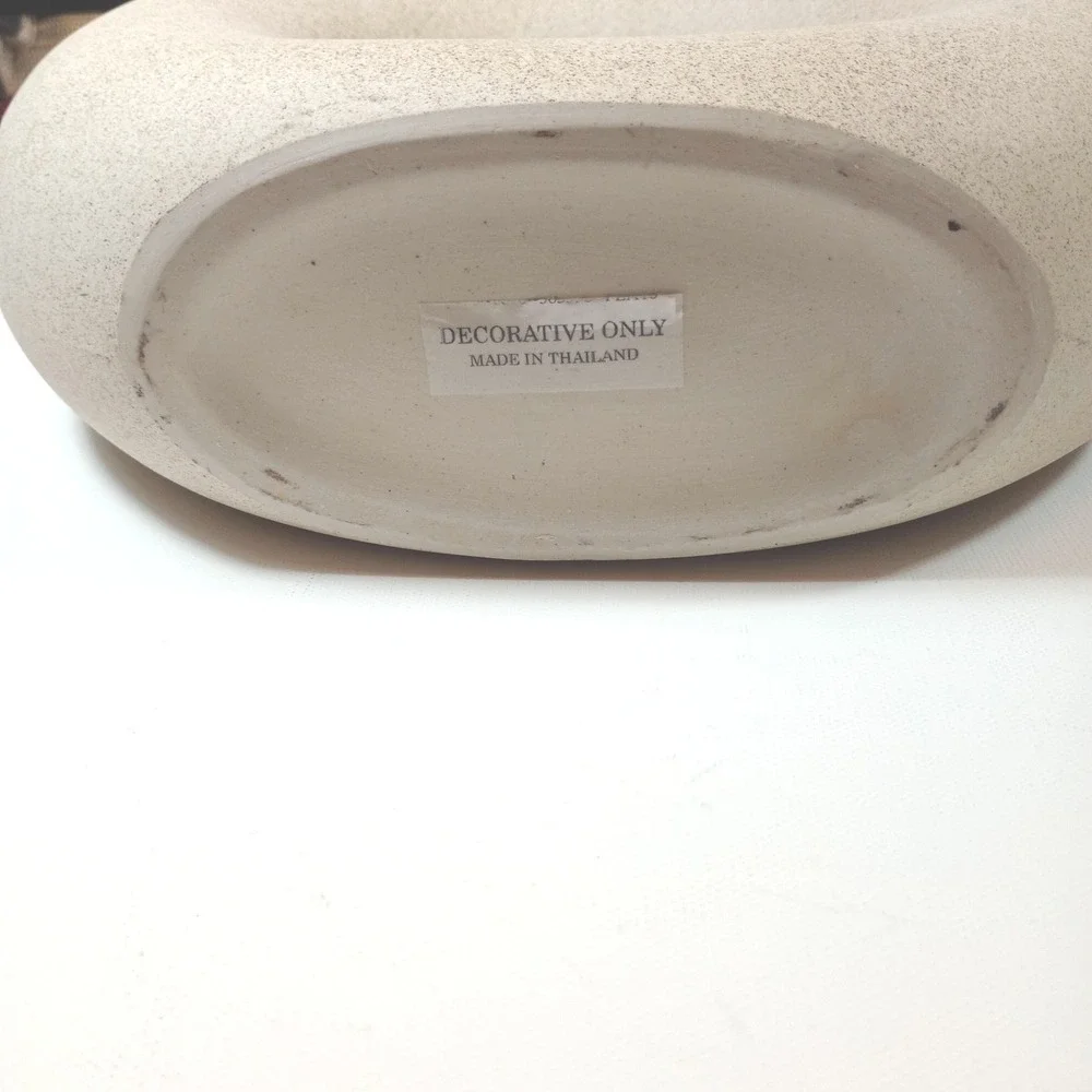 Modern Japandi Ceramic Donut Vase Beige Textured Round Floral Statement Decor